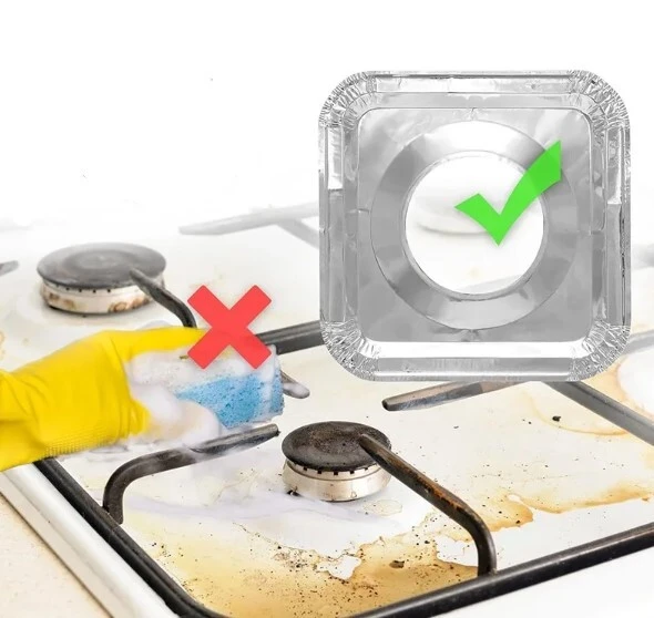 10 Adet Alüminyum Ocak Koruyucu Folyo - Resim 2