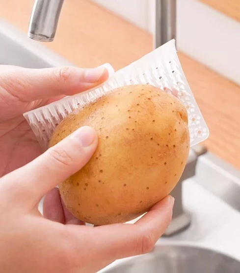 Çok Amaçlı Sebze ve Meyve Temizleme Patates Soyma Fırçası - Resim 5