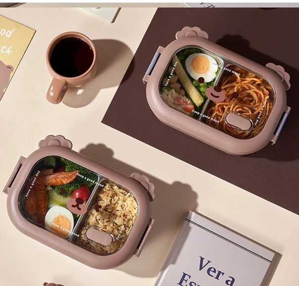 Bölmeli Paslanmaz Çelik Yemek Kutusu ürün görseli