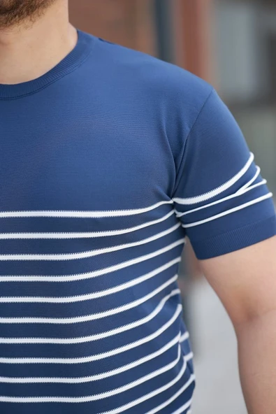 Erkek çizgi Desenli Bisiklet Yaka Kısa Kollu T-sihrt - Resim 3