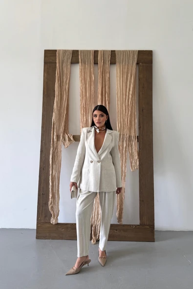 KETEN CEKET - PANTOLON TAKIM - Ham ürün görseli