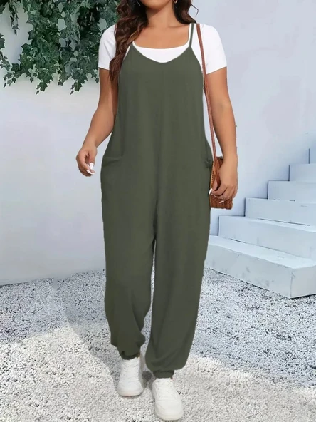 Kadın Askılı Halter Yaka şalvar Tulum - 1