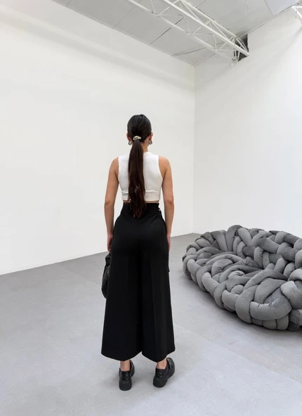 230 Gr Poly Viscose Full Lycra Metal Toka Aksesuarli Pantolon - Resim 2