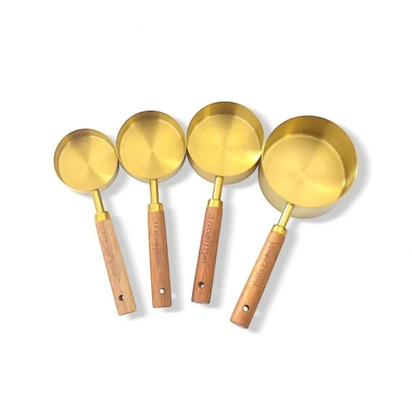 4'lü Ahşap Saplı Ölçü Kaşığı - Resim 3