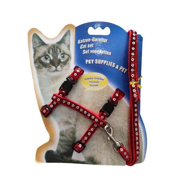 Parlak Kedi Gezdirme Göğüs Tasması ürün görseli