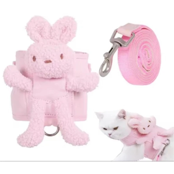 Evcil Hayvan Peluş Ayıcıklı Göğüs Gezdirme Tasması Set ürün görseli