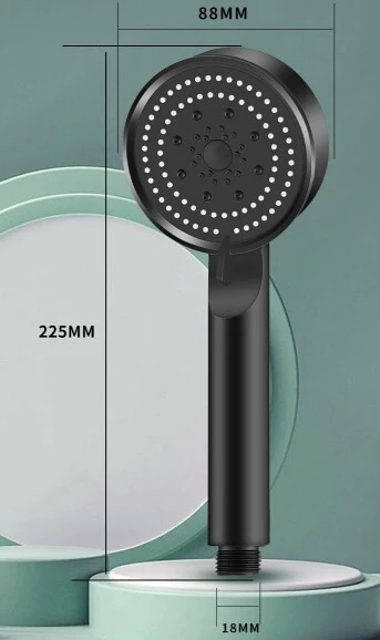 5 Kademeli Duş Başlığı Siyah - Resim 3