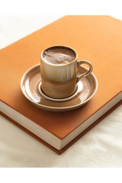 Ramona 2 Kişilik Kahve Fincan Takımı - Pudra - 90 ml - Resim 2