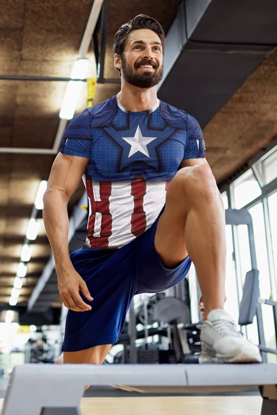 Kaptan Desenli Antrenman, Halı Saha ve Spor Forması, Nefes Alan, Yüksek Kalite Gym Tshirt - 6