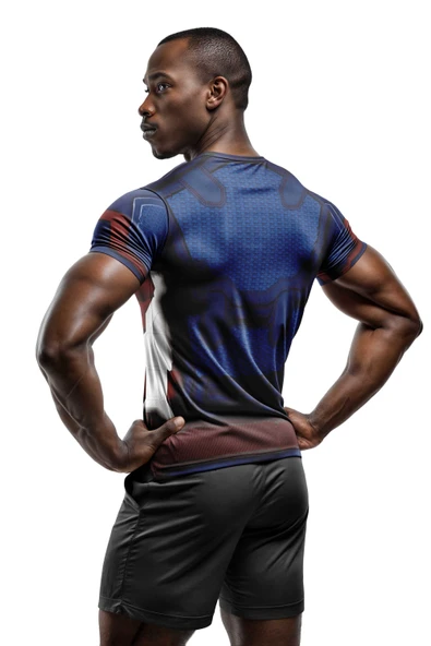 Kaptan Desenli Antrenman, Halı Saha ve Spor Forması, Nefes Alan, Yüksek Kalite Gym Tshirt - 2