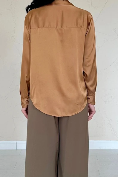 Vizon Saten Gömlek - Resim 4