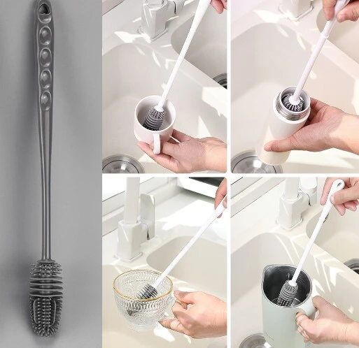 Silikon Uzun Saplı Kavanoz Yıkama Fırçası - Resim 6