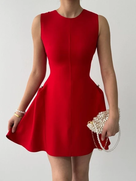 More İnci Detaylı Elbise - Resim 2