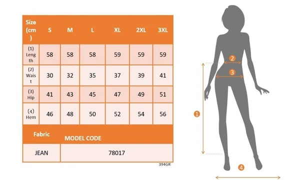 Kadın Elastik Bel Yırtık Kenar Detaylı Kot Etek - 10