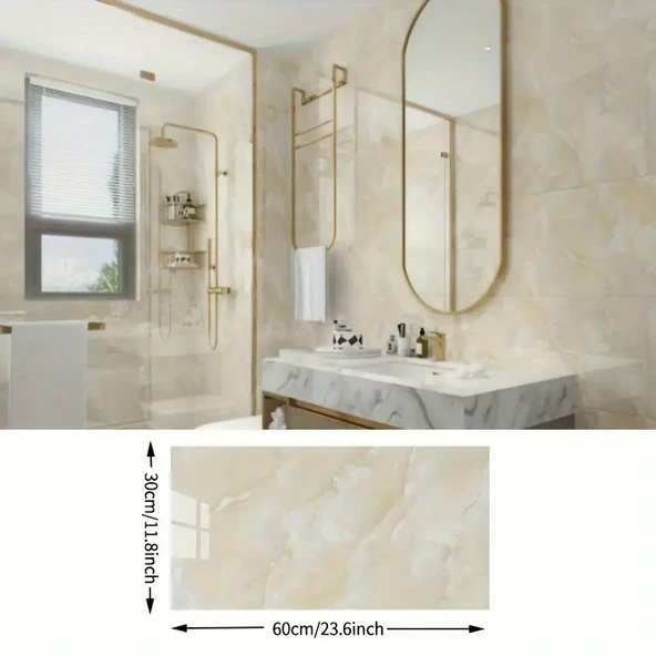 Sarı Mermer Desenli Alüminyum Plastik Duvar Stickerı ürün görseli