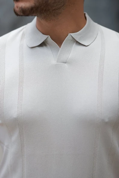 Erkek Hemşire Yaka Kısa Kollu Tişört - Resim 3