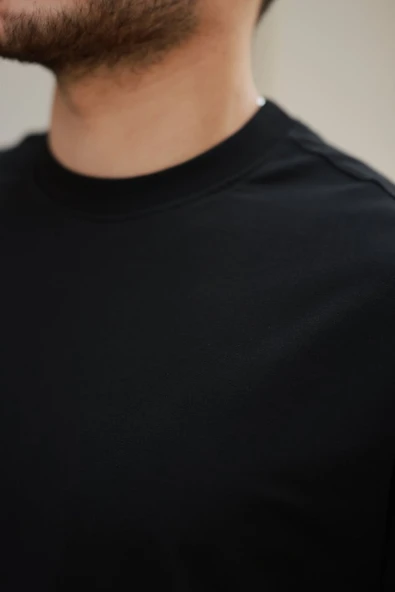 Erkek Kısa Kollu Basic Oversize Tshirt - Resim 3