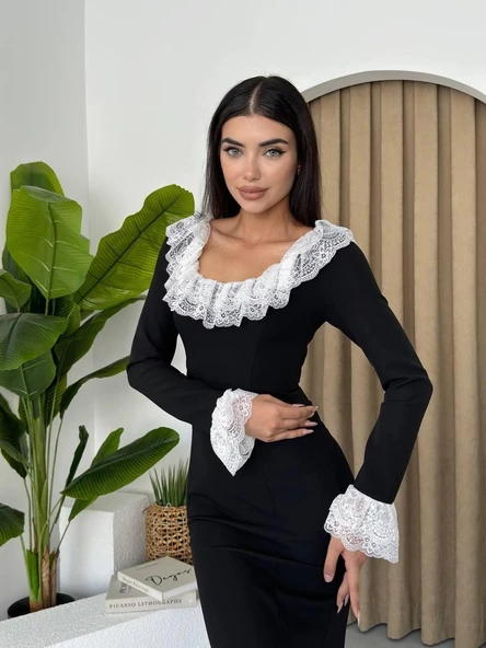 Belfast Dantel Yaka Elbise ürün görseli