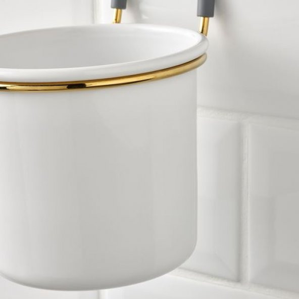 Çatal Kaşıklık Bıçaklık IKEA 14x16 cm Beyaz-Gold Renk Asılabilir - 2