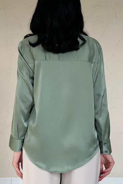 Mint Saten Gömlek - 4