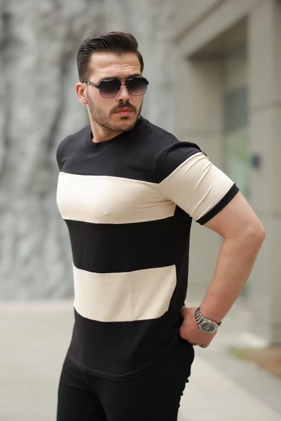 Erkek Parçalı Renk Kısa Kollu Tişört - Resim 2