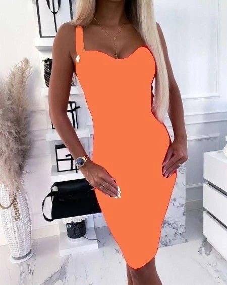 Kadın Dalgıç Kumaş Düğmeli Fermuarlı Askılı Elbise ürün görseli