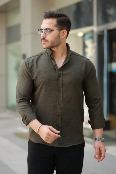 Erkek Uzun Kollu Gömlek - Resim 3