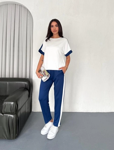 Kadın Modal Dokulu Kumaş Yanı şeritli Takım ürün görseli