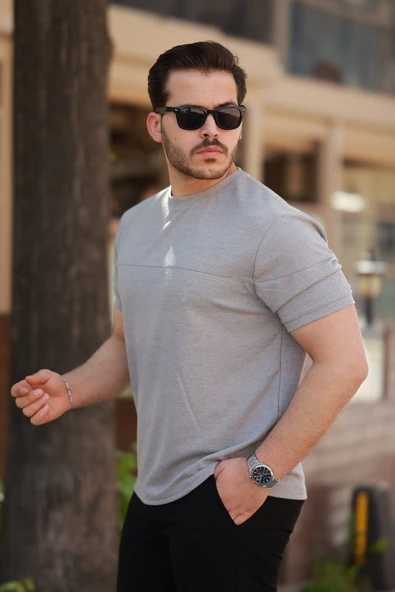 Erkek Oversize Bisiklet Yaka Kısa Kollu T-shirt - Resim 2