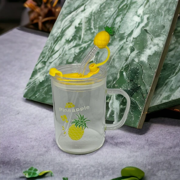 Ananas Tasarımlı Kupa Bardak - Resim 6