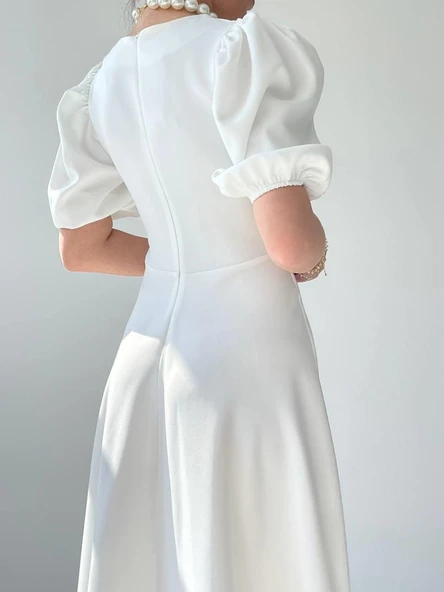 Catania Balon Kol Elbise - Resim 4