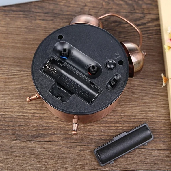 Bakır Metal Alarmlı Masa Saati - Resim 2