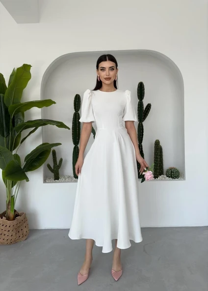 Catania Balon Kol Elbise - Resim 3