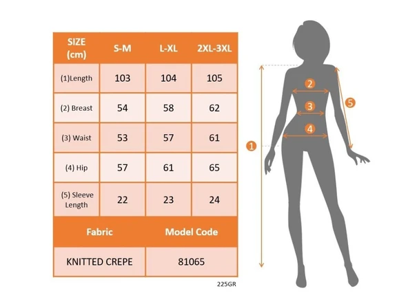 Kadın Kısa Kollu Bisiklet Yaka Desenli Kuşaklı örme Krep Midi Elbise - Resim 4
