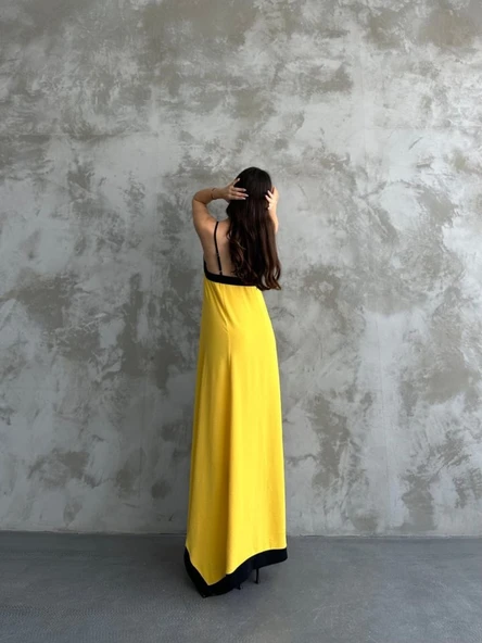 Askılı Maxi Boy Elbise - Resim 4