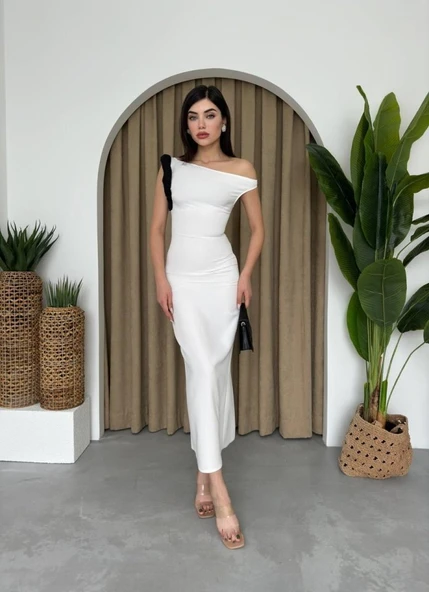 Jovani Omuz Detaylı Elbise - Resim 2