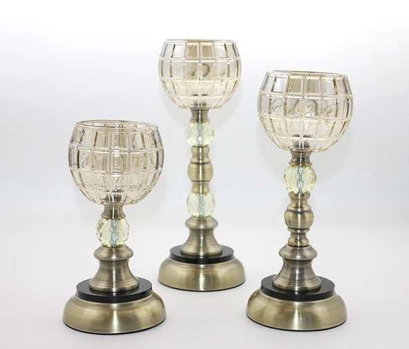 Cam 3'lü Şamdan ürün görseli