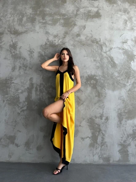 Askılı Maxi Boy Elbise - Resim 2