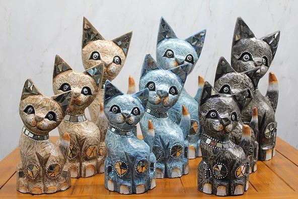 Ahşap 3'lü Kedi Seti 40 Cm ürün görseli