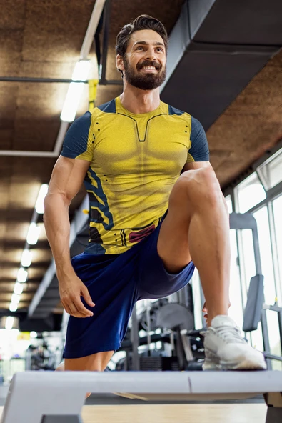 Sarı Desenli Antrenman, Spor ve Halı Saha Forması, Nefes Alan Tişört, Yüksek Kalite Gym Tshirt - 3