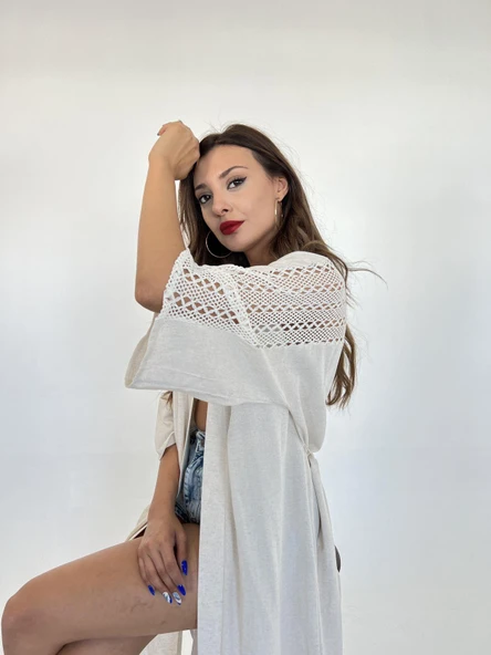 6512 KİMONO-BEJ - Resim 3