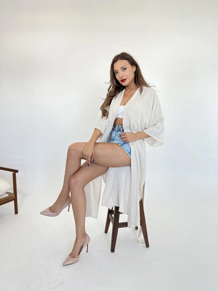 6512 KİMONO-BEJ - Resim 2