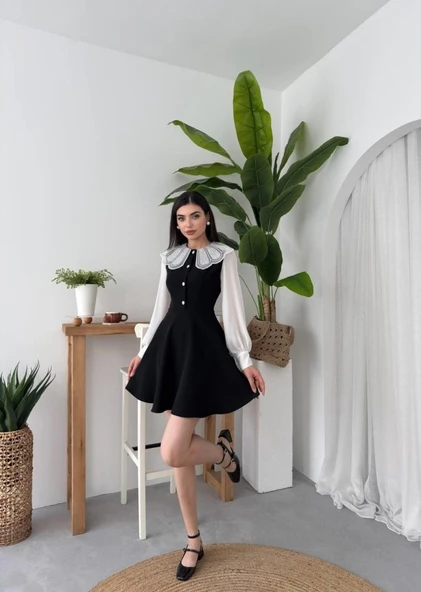Asıo Bebe Yaka Elbise - 4
