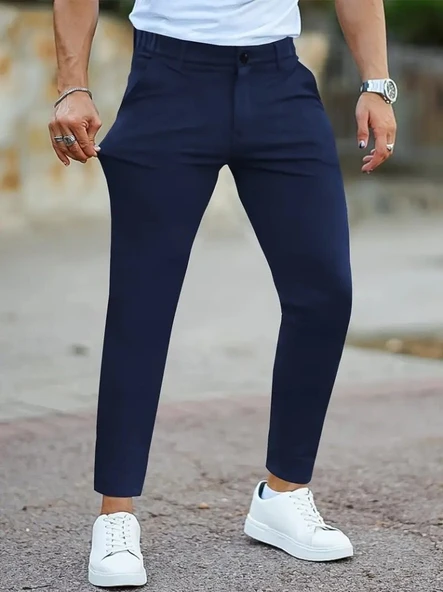Erkek Cepli Slimfit Atlas Pantolon - 1