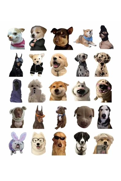 Sevimli Köpek Çıkartmaları Laptop Notebook Tablet Sticker Seti - 5