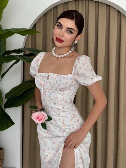 Zeze Balon Kol Elbise - Resim 5