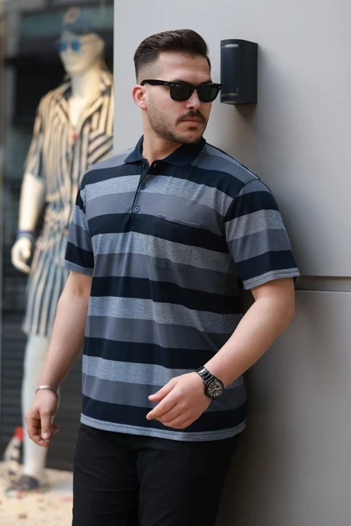 Erkek Yakalı çok Renkli Kısa Kollu T-shirt ürün görseli