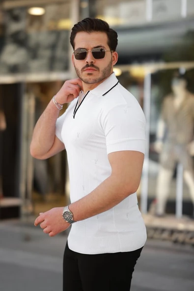 Erkek Yakalı Kısa Kollu T-shirt - Resim 2