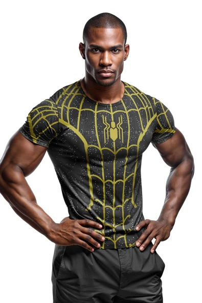 Örümcek Desenli Antrenman, Spor ve Halı Saha Forması, Nefes Alan Tişört, Yüksek Kalite Gym Tshirt - 1