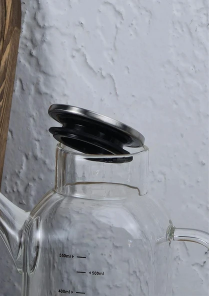 Cam Yağdanlık Seti - Ahşap Stant - 2x550 ML - 4